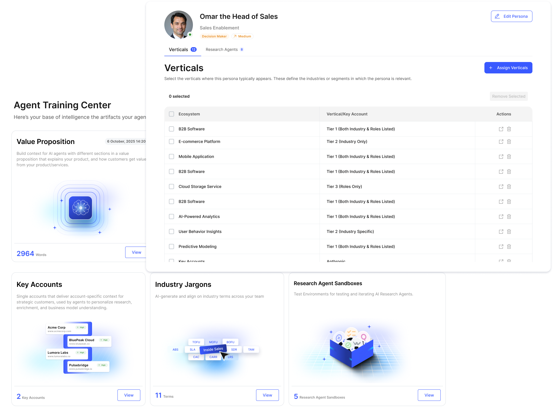Evergrowth Agent Training Center — Centralized Intelligence feeding all 13 agents