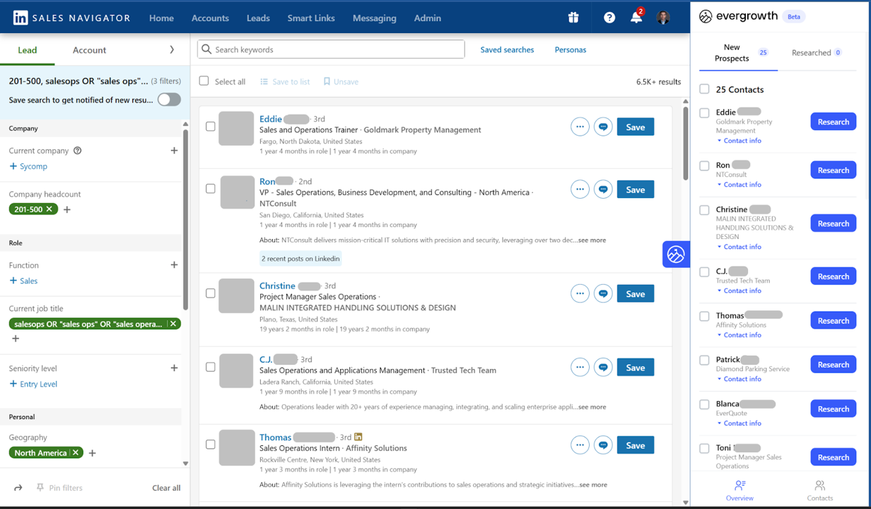 Evergrowth Chrome Extension — one-click agent research on LinkedIn