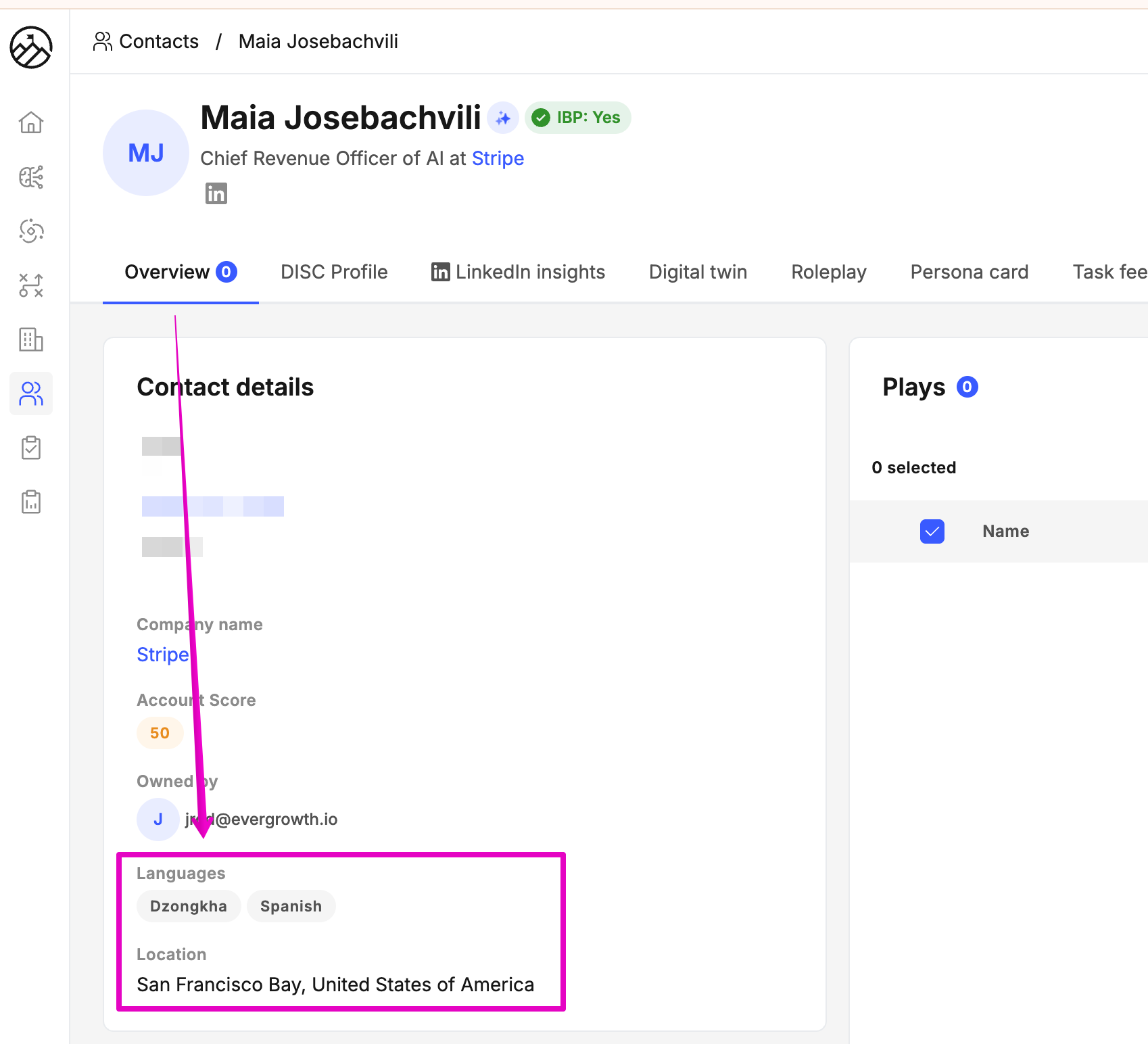 Language and Region fields
