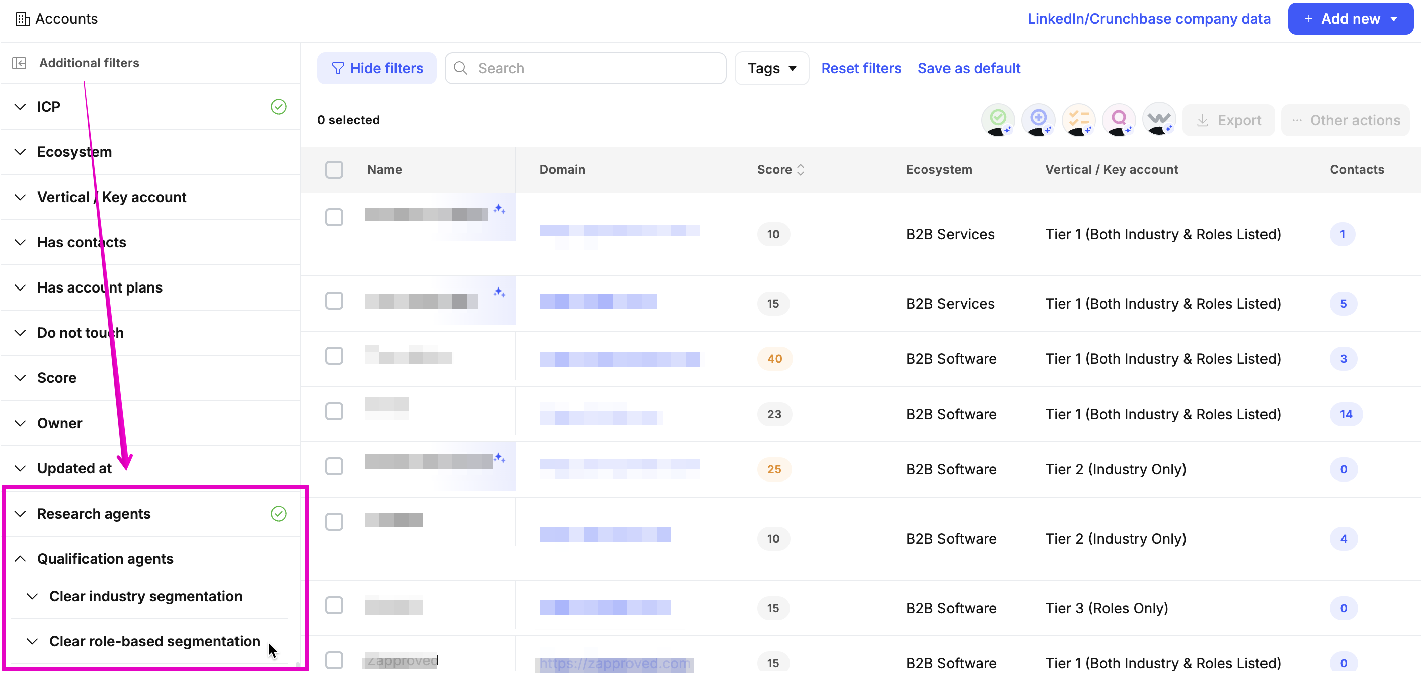 Research Agent Filters